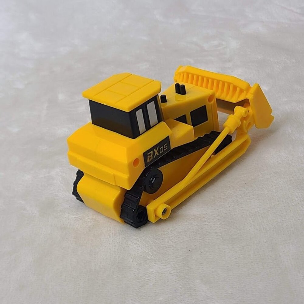 Yellow Plastic Toy Bulldozer With Movable Front Blade - Picture 5 of 7